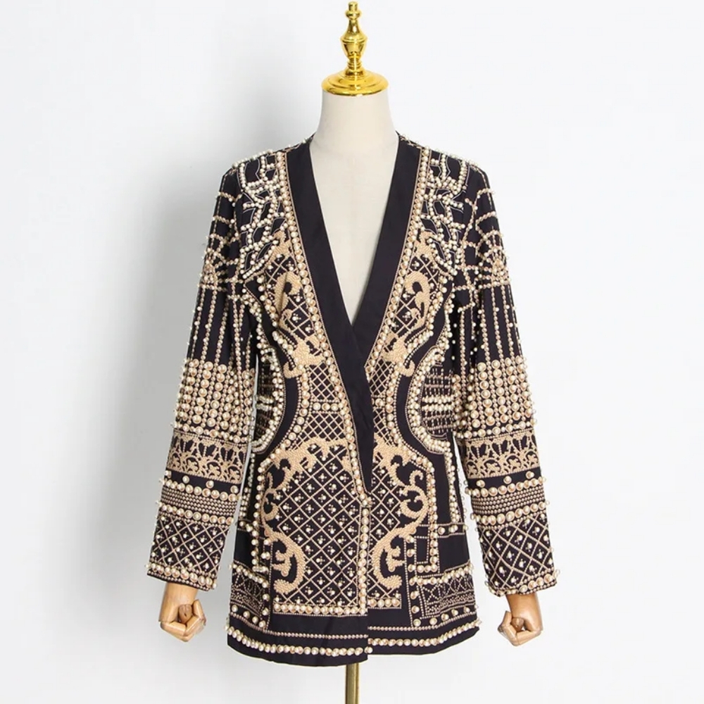 Vintage French pearl beaded blazer!